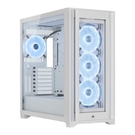 Corsair iCUE 5000X RGB Airflow Tempered Glass Mid-Tower Case, True White