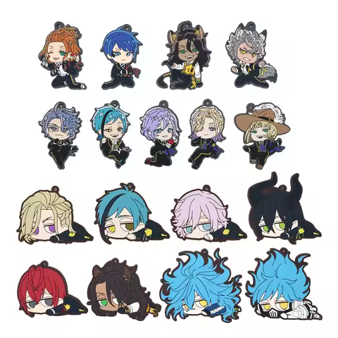 Twisted Wonderland Game Vil Ortho Epel Azul Floyd Idia Malleus Rubber Keychain Collection Gift