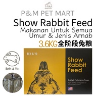 BEH & YO Show Rabbit Feed 3.6KG | Alfalfa & Timothy Hay Rabbit Food | Makanan Arnab
