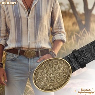HUHNOT Carved Buckle Embossed Belt, Retro PU Leather Western Cowboy Belt, Trendy Vintage Punk Rock Y