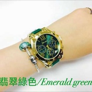 eBay 熱賣款 韓版 🇰🇷 geneva日內瓦 裝飾三眼六針 羅馬數字面板 亮麗馬卡龍色系  時尚手錶（類似 M K 錶款） ebay Hot Korean version 🇰🇷 Geneva Geneva Roman decorative three six-pin digital panel bright Lima Ka Long color fashion watch  ( Similar  MK watches)