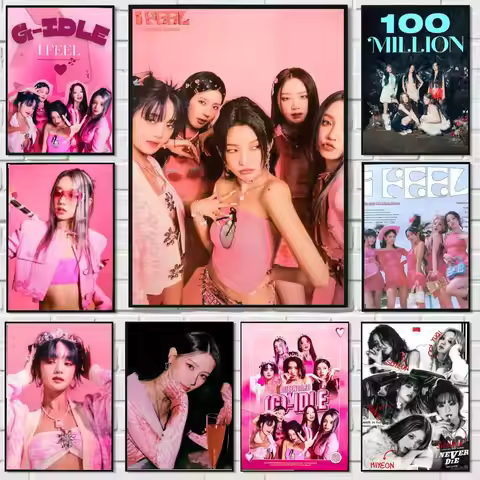 Kpop Girls G-GIDLE (G)I-DLE Painting Calligraphy Canvas Poster: Crease Free Waterproof Durable All S