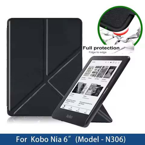Case For Kobo Nia N306 EReader 2020, Cover Style Protective Cases Multi-folding Stand EReader Cover