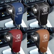 CR-V Gear Shift Knob Shifter Lever Gear Shift Cover Mat PU Leather for 2007-2011 Model Honda Crv Acc