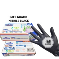 Safe Guard Black Nitrile Gloves / Rubber Gloves Gloves /Safe Guard Black