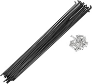 HEROFFIX Set of 20 13G Bicycle Spokes 253 mm Bicycle Spokes 304 Stainless Steel Black