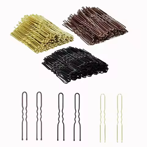 Basic U Shaped Gold Brown Plated Metal Hairpin Invisible Hair Styling Bobby Pin Salon Hair Accessori