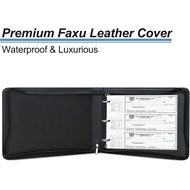 3 Rings Check Binder for End-Stub Deskbook Checks, Zipper Business Check Binder, 3 on a Page, Fit 3 