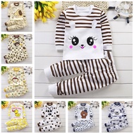 2PCS/set Toddlers kids Infants newborn Clothes Set Baju Tidur Baby Boy / Baju Baby Girl unisex Long 