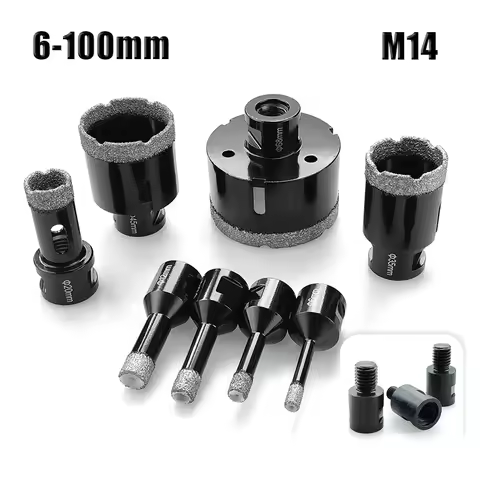 1 Pc 6-100 M14 Thread Diamond Dry Vacuum Brazed Drilling Core Bits For Porcelain Files Drill Granite