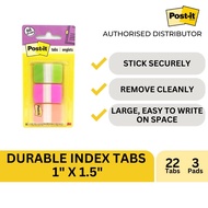 3M Post-it Durable Tabs, 22/Color, 66/Dispenser 686-PGO