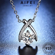 AIFEI JEWELRY Moissanite Rantai Perempuan Women Necklace 925 Sterling Chain Accessories Silver Original Diamond Pendant Leher Korean For Simple 純銀項鏈 Perak N88