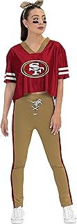 MODERN HERO NFL Officially Licensed San Francisco 49ers Adult Dazzle Skimmer Shirt, Lace-Up Detail L