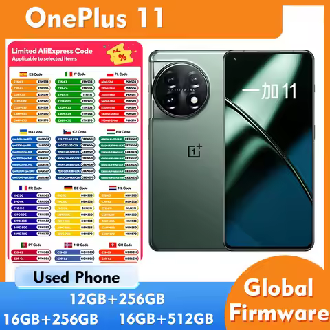 OnePlus 11 5G 5000mAh Global Version 16GB 256GB 2K 120Hz AMOLED Display 100W Charge Used Phone