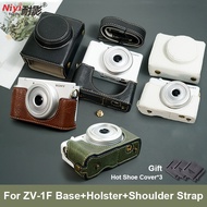 PU Imitation Leather Material Camera Case For Sony ZV-1F Protector Body With Base Magnetic Locking W