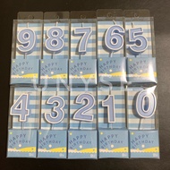 [ Blue ] Ready Stocks! Small Number Candles Sweet 0 1 2 3 4 5 6 7 8 9 Happy Birthday Cake Toppers An