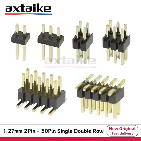 20PCS 1.27mm Pin Header PCB Connector 2P 3P 4P 5P 6P 7P 8P 9P 10P 12P 15P 16P 20P 25P 30P 40P 50Pin 