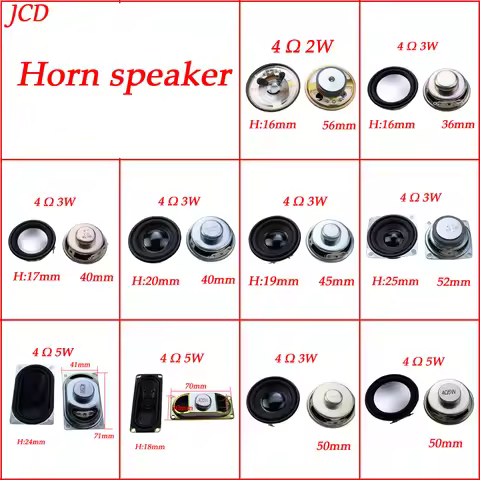 1PCS 4 Ohm 2W 3W 5W Horn Speaker Buzzer Diameter 36mm 40mm 45mm 50mm 52mm 56mm 3.6cm 4cm 4.5cm 5cm 5