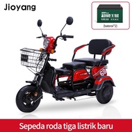 jioyang Sepeda roda tiga listrik / Sepeda roda 3 untuk orang tua / Sepeda listrik / Sepeda listrik m