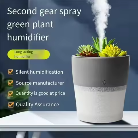 Green Plant Humidifier Essential Oils Diffuser 150ML Simulation Silent Ultrasonic Aroma Air Atomizer