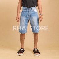 Yj Jeans Celana Pendek Pria Jeans Kancing Warna Light Blue
