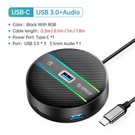 [ออกใบกำกับ- ทักแชท] ORICO ฮับ USB 3.0 Type C RGB 4 ช่อง ความเร็วสูง พกพาง่าย สําหรับ MacBook Air Ma
