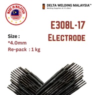E308L-17 x 1 kg repack welding electrodes arc Made in Malaysia