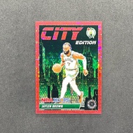 NBA 99 Sheets Bubble Red Bright Jaylen Brownnba Hoops Premium Straw Prizm Player Card Metal