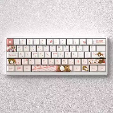 73/98 Keys Anime Keycaps Sengoku Nadeko PBT Dye Sublimation Cherry for Mechanical Keyboard Ribbon Ma