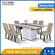 Humbert Marble Dining Set/ Marble Dining Table/ Meja Makan 6 Kerusi/ Meja Makan Marble/ Meja Makan Set