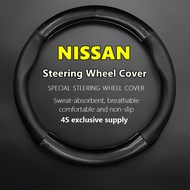 สำหรับ Nissan Garages พวงมาลัยคาร์บอนไฟเบอร์เซเรน่า C27ปกหนังแท้ N16แกรนด์ริวิน่า Almera Trail Serena C27 Navara Np300