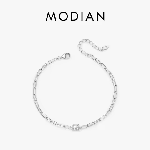 MODIAN Clear D Color Moissanite Bracelet 0.3 Carat Lab Diamond 925 Sterling Silver Elegant Bracelet 