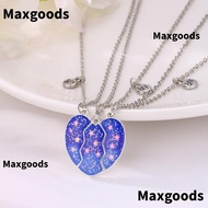 MAXGOODS 3Pcs BFF Necklaces, Alloy Cute Matching Heart Pendant Necklace, Friendship Jewelry Friendsh