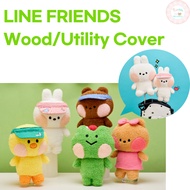 Line Friends Golf Wood and Utility Cover Doll Brown Sally Cony Choco Leonard Bnini Selini Conini Chonini Lenini Golf Accessories