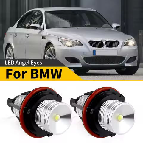 2PCS LED Angel Eyes Headlights Halo Rings Lamp For BMW 5-series E60 M5 E61 Touring (530xi) 2006-2007