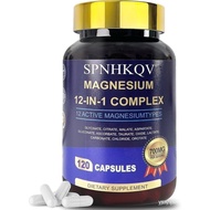 SPNHKQV Magnesium 12-in-1 Complex Supplement – 700mg High Absorption Magnesium Glycinate Capsules fo