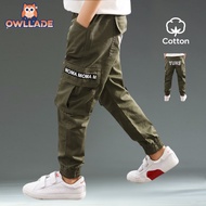 OWLLADE Cargo Jogger Pants for Kids Boy in Green B02 4T-2