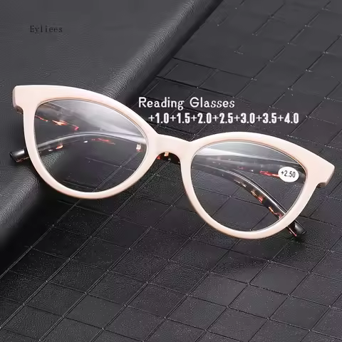 Fashion Cat Eye Reading Glasses Women Plastic Presbyopic Optical Reading Eyglasses Eyewear Optical +