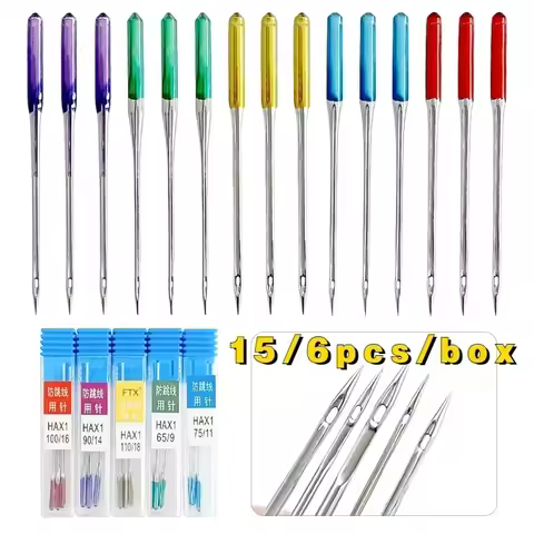 15/6/5Pcs Anti-Jumping Sewing Machine Needle Stretch Fabric Stitch Needles for Singer Brother Janome