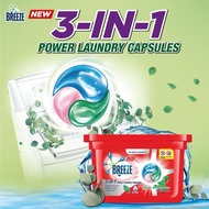 BREEZE 3 IN 1 POWER LAUNDRY CAPSULES 216G FRESH EUCALYPTUS (18 CAPSULES)
