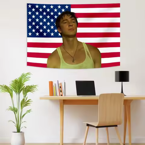 Rafe Cameron Pink American Flag Tapestry Poster Drew Starkey Banner Aesthetic Wall Hanging for Bedro