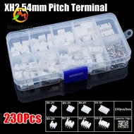 MUNDAUN 230Pcs 2.54mm Pitch Terminal, XH2.54 Housing Kit Pin Connector, Male And Female 2p 3p 4p 5pi