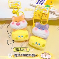 Cheese Bear Keychain-️Cheese Dog Comes In 2 Colors Cute Sheet Keychain.
