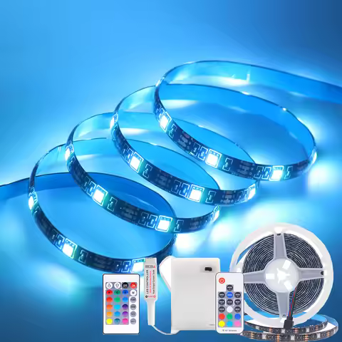 DC 5V RGB Led Strip Light 3AA Battery Power 3 17 24 Key Remote Control Kit Flexible Tape SMD 5050 30
