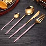 [COD] sendok garpu sumpit makan cantik premium quality stainless stell 304 / alat set makan korea / 
