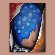 令人窒息的藍色錄音機 /藝術掛畫 /抽象畫 /靈魂畫作 /裝飾油畫