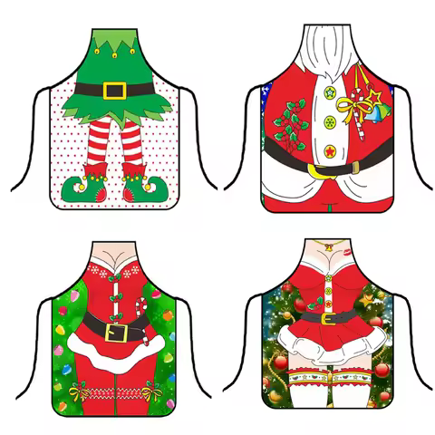3D Christmas Clown Funny Apron Women Aprons Dinner Party Cooking Apron Adult Cozinha Tablier Cuisine