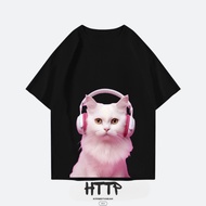 Headphones PINK CAT OVERSIZED T-SHIRT