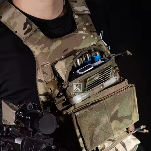 KRYDEX Tactical Admin Pouch Utility MOLLE / Belt Pouch 4x7 Inch Storage Organizer Panel Pouch MC/RG/