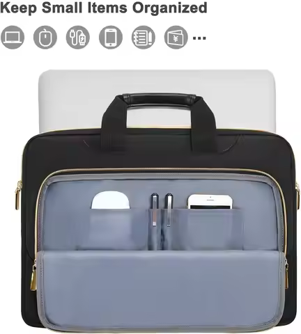 MOSISO Laptop Shoulder Bag, Computer Bags | Laptop Messenge Bag with Front Inverted Trapezoid Quilte